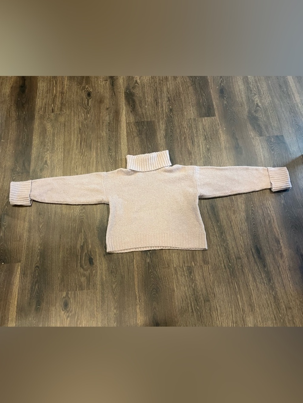 Pink Rose Light Pink/purple Boxy Turtleneck Sweater